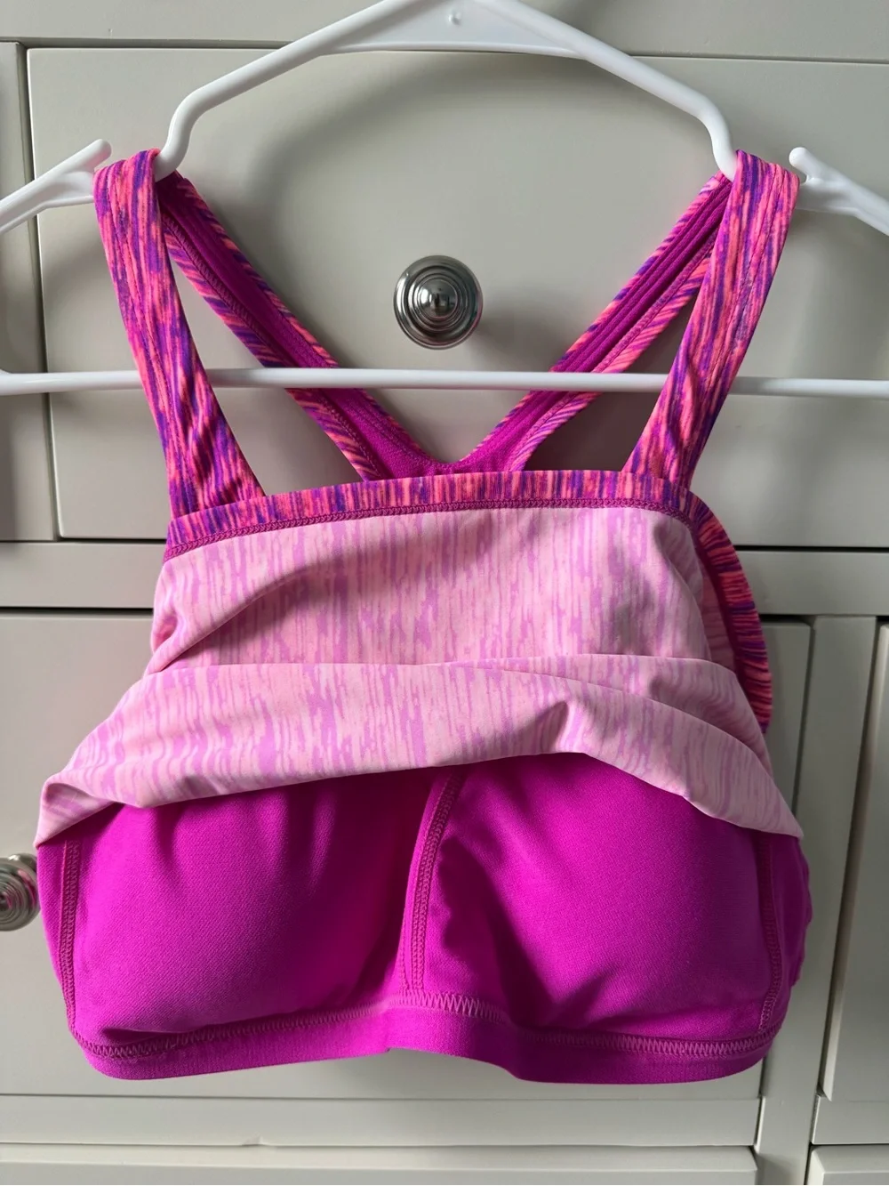 Nike Women’s Pink Patterned Swim Crop Top